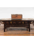 19th Century Indian Wooden Box with Brass Details and Distressed Patina-4. Asian & Chinese Furniture, Art, Antiques, Vintage Home Décor for sale at FEA Home