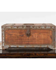 19th Century Indian Wooden Box with Brass Details and Distressed Patina-5. Asian & Chinese Furniture, Art, Antiques, Vintage Home Décor for sale at FEA Home