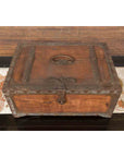 19th Century Indian Wooden Box with Brass Details and Distressed Patina-6. Asian & Chinese Furniture, Art, Antiques, Vintage Home Décor for sale at FEA Home