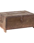 Indian 19th Century Box with Metal Sheathing and Bracketed Wooden Base-1. Asian & Chinese Furniture, Art, Antiques, Vintage Home Décor for sale at FEA Home