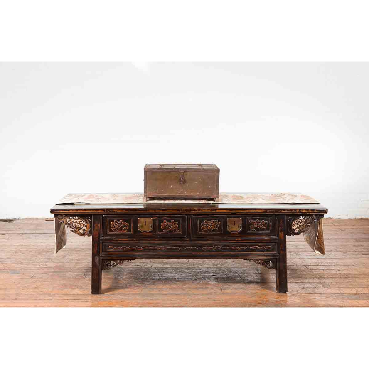 Indian 19th Century Box with Metal Sheathing and Bracketed Wooden Base-6. Asian & Chinese Furniture, Art, Antiques, Vintage Home Décor for sale at FEA Home