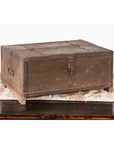 Indian 19th Century Box with Metal Sheathing and Bracketed Wooden Base-2. Asian & Chinese Furniture, Art, Antiques, Vintage Home Décor for sale at FEA Home