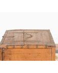 Rustic Indian 19th Century Wooden Box with Iron Details and Concentric Circles-11. Asian & Chinese Furniture, Art, Antiques, Vintage Home Décor for sale at FEA Home