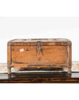 Rustic Indian 19th Century Wooden Box with Iron Details and Concentric Circles-4. Asian & Chinese Furniture, Art, Antiques, Vintage Home Décor for sale at FEA Home