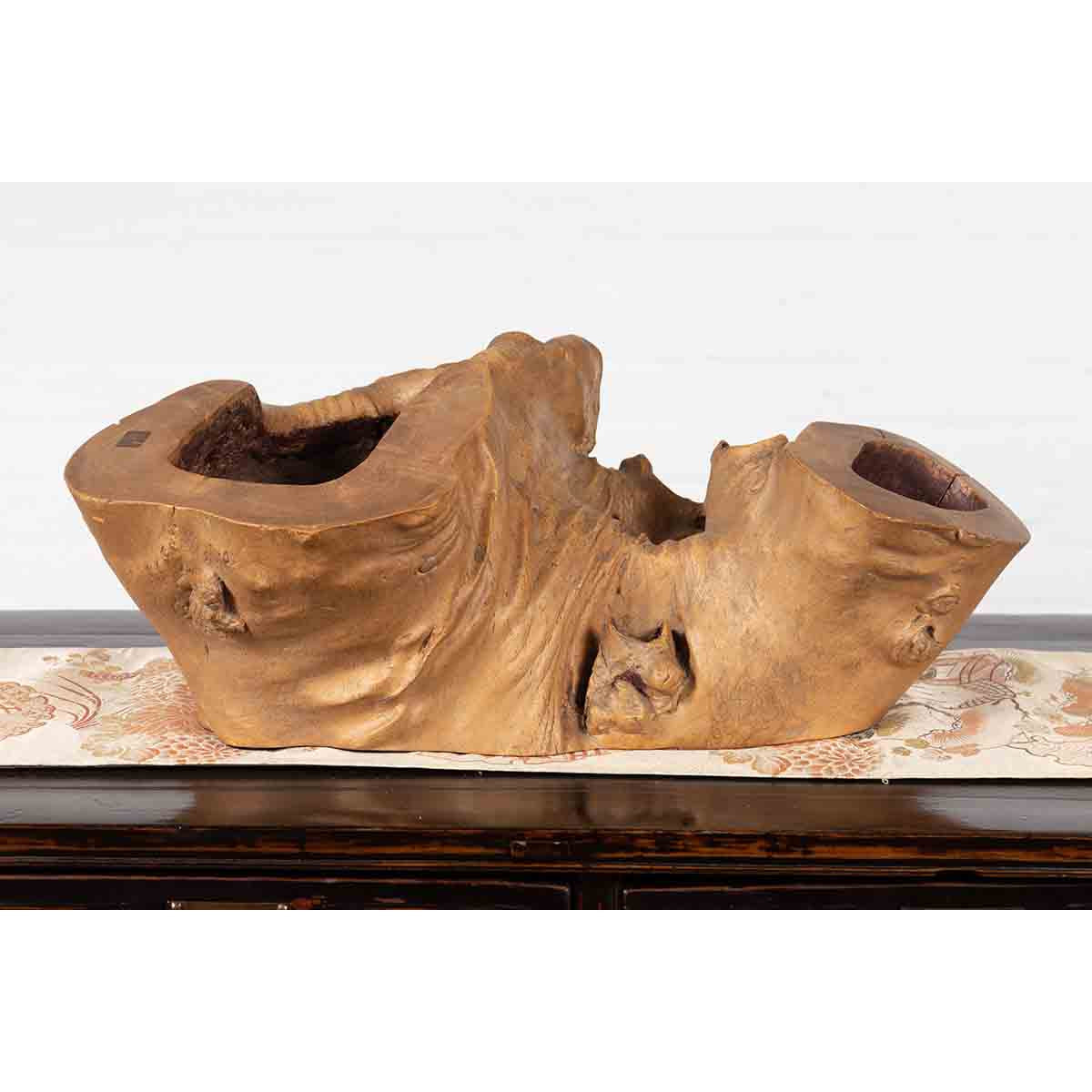 Rustic Japanese Meiji Period Freeform Hibachi with Unusual Design, circa 1880-2. Asian & Chinese Furniture, Art, Antiques, Vintage Home Décor for sale at FEA Home