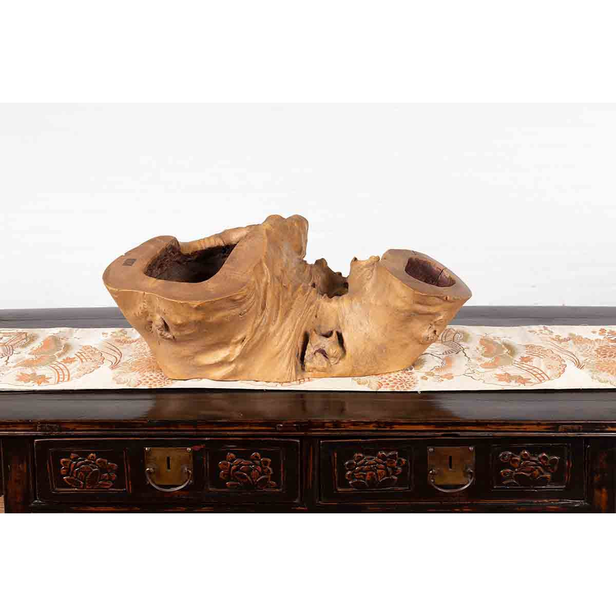 Rustic Japanese Meiji Period Freeform Hibachi with Unusual Design, circa 1880-3. Asian & Chinese Furniture, Art, Antiques, Vintage Home Décor for sale at FEA Home