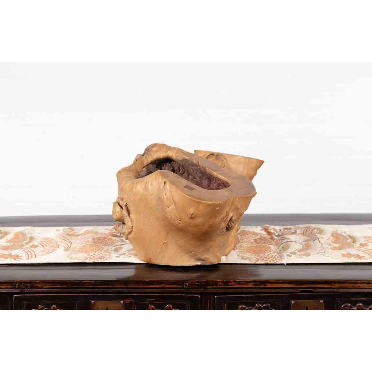 Rustic Japanese Meiji Period Freeform Hibachi with Unusual Design, circa 1880-5. Asian & Chinese Furniture, Art, Antiques, Vintage Home Décor for sale at FEA Home
