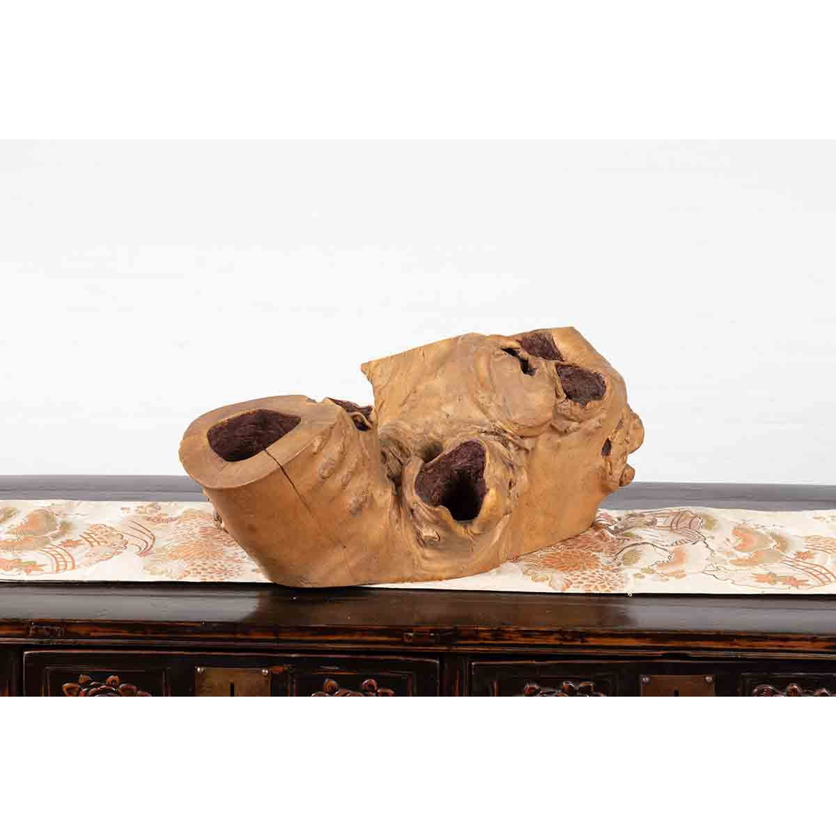 Rustic Japanese Meiji Period Freeform Hibachi with Unusual Design, circa 1880-7. Asian & Chinese Furniture, Art, Antiques, Vintage Home Décor for sale at FEA Home