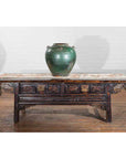Chinese Vintage Hunan Style Green Glazed Water Jar with Petite Loop Handles-3. Asian & Chinese Furniture, Art, Antiques, Vintage Home Décor for sale at FEA Home