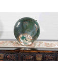 Chinese Vintage Hunan Style Green Glazed Water Jar with Petite Loop Handles-10. Asian & Chinese Furniture, Art, Antiques, Vintage Home Décor for sale at FEA Home