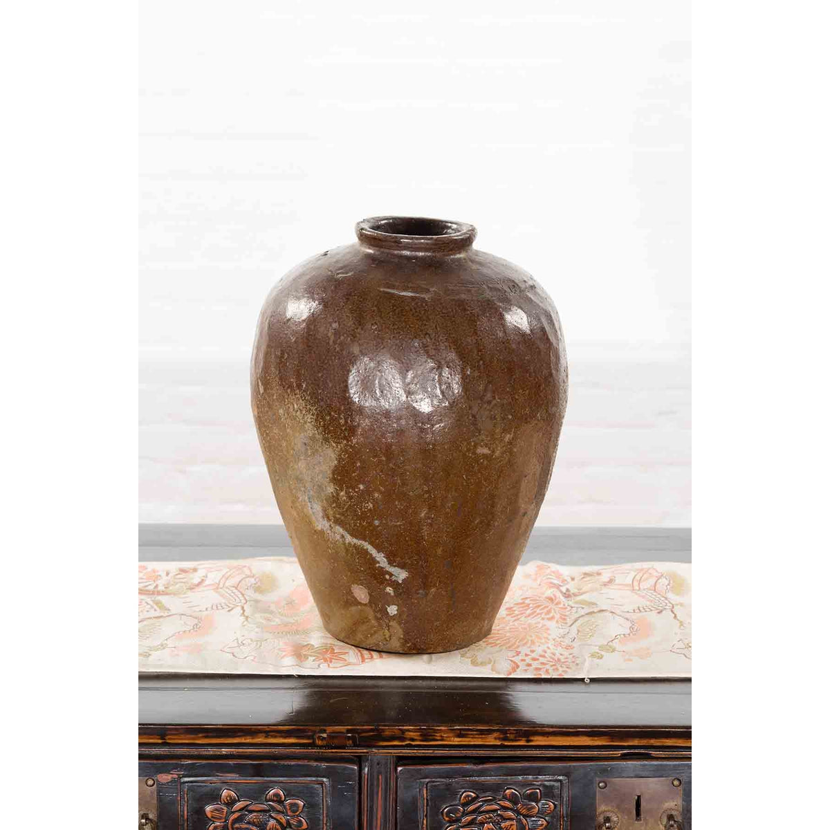 Antique Japanese 19th Century Brown Glazed Water Jar-12. Asian & Chinese Furniture, Art, Antiques, Vintage Home Décor for sale at FEA Home