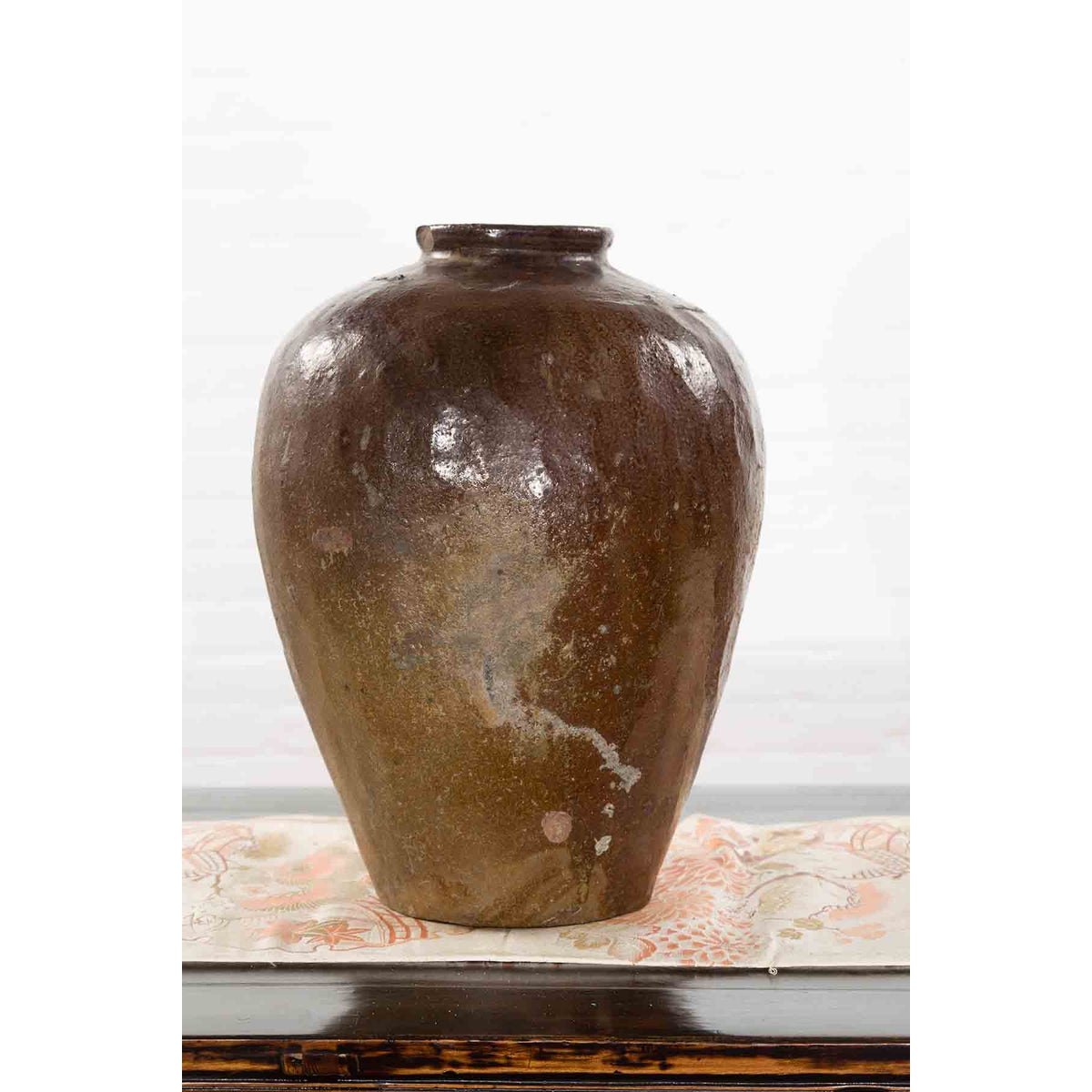 Antique Japanese 19th Century Brown Glazed Water Jar-7. Asian & Chinese Furniture, Art, Antiques, Vintage Home Décor for sale at FEA Home