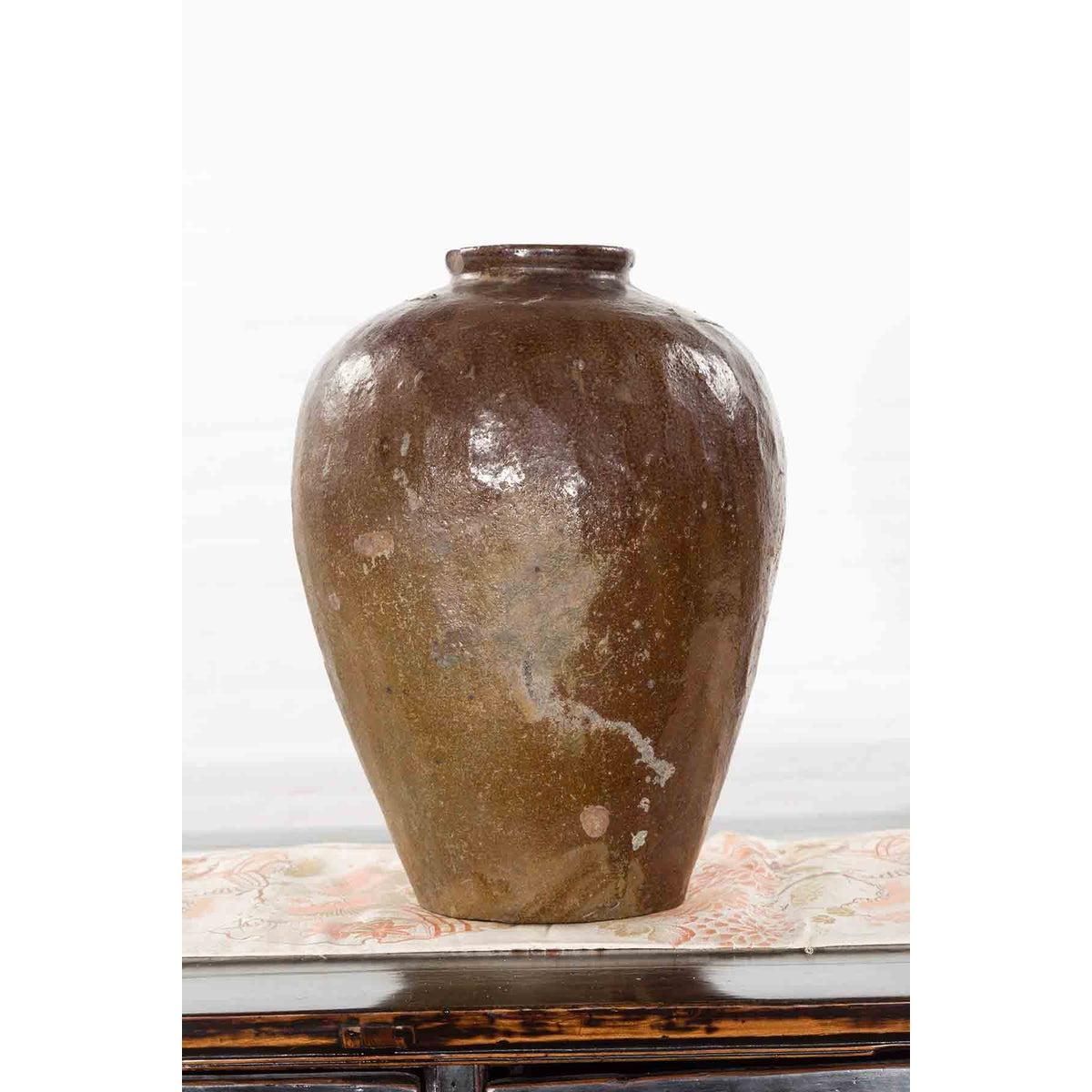 Antique Japanese 19th Century Brown Glazed Water Jar-8. Asian & Chinese Furniture, Art, Antiques, Vintage Home Décor for sale at FEA Home