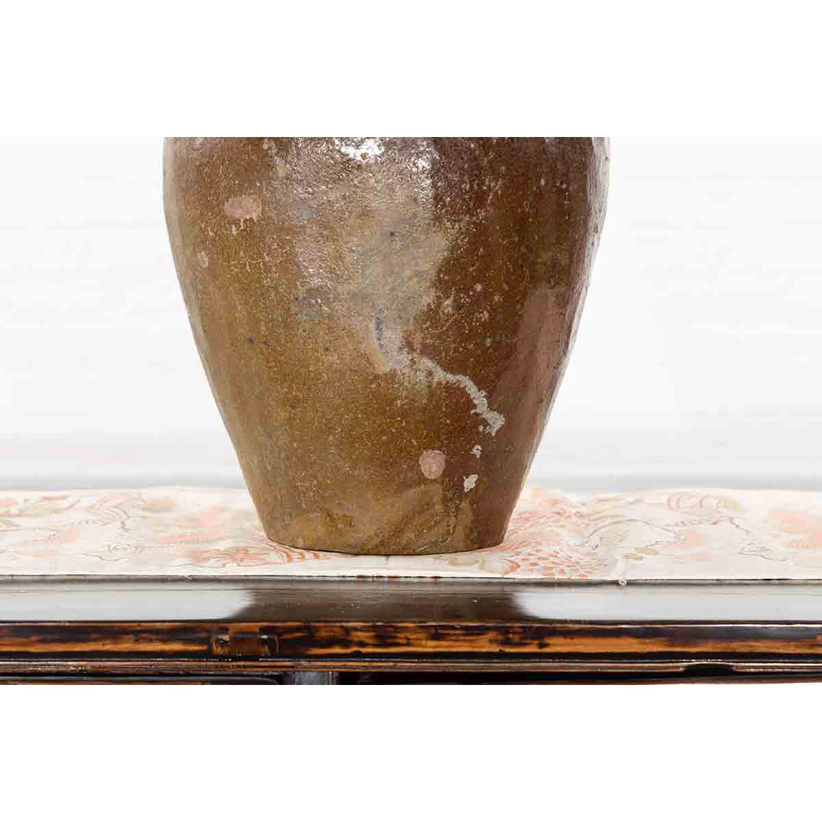 Antique Japanese 19th Century Brown Glazed Water Jar-10. Asian & Chinese Furniture, Art, Antiques, Vintage Home Décor for sale at FEA Home