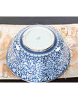 Contemporary Thai Hand-Painted Blue and White Porcelain Bowl with Floral Motifs-13. Asian & Chinese Furniture, Art, Antiques, Vintage Home Décor for sale at FEA Home