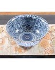 Contemporary Thai Hand-Painted Blue and White Porcelain Bowl with Floral Motifs-11. Asian & Chinese Furniture, Art, Antiques, Vintage Home Décor for sale at FEA Home