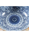 Contemporary Thai Hand-Painted Blue and White Porcelain Bowl with Floral Motifs-12. Asian & Chinese Furniture, Art, Antiques, Vintage Home Décor for sale at FEA Home