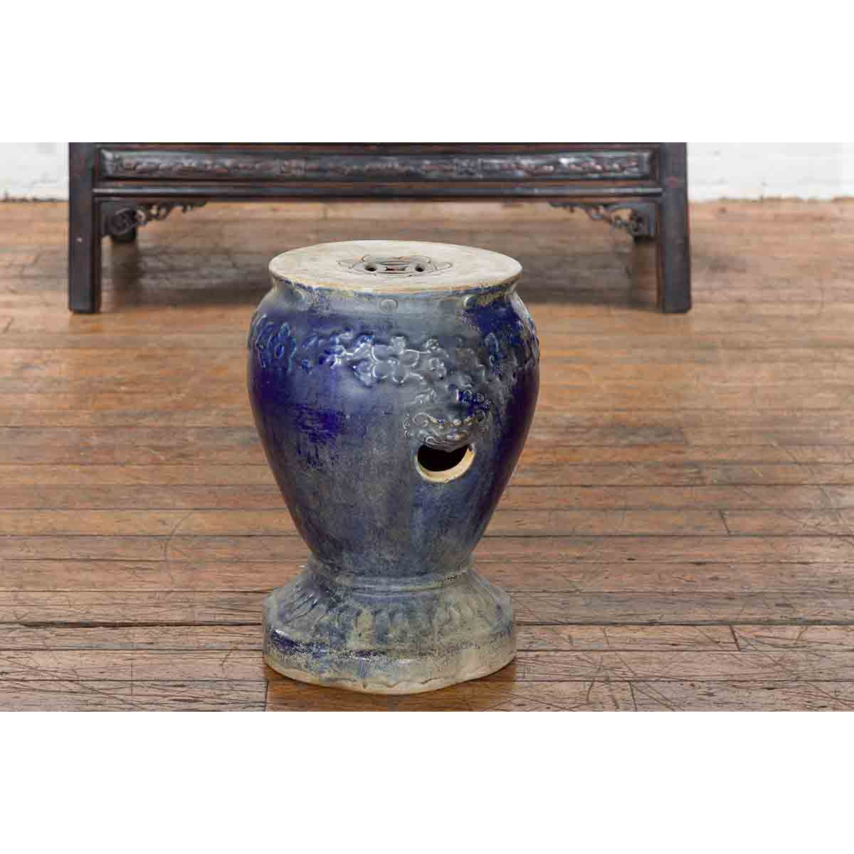Blue Glazed Qing Dynasty Garden Seat-11. Asian & Chinese Furniture, Art, Antiques, Vintage Home Décor for sale at FEA Home