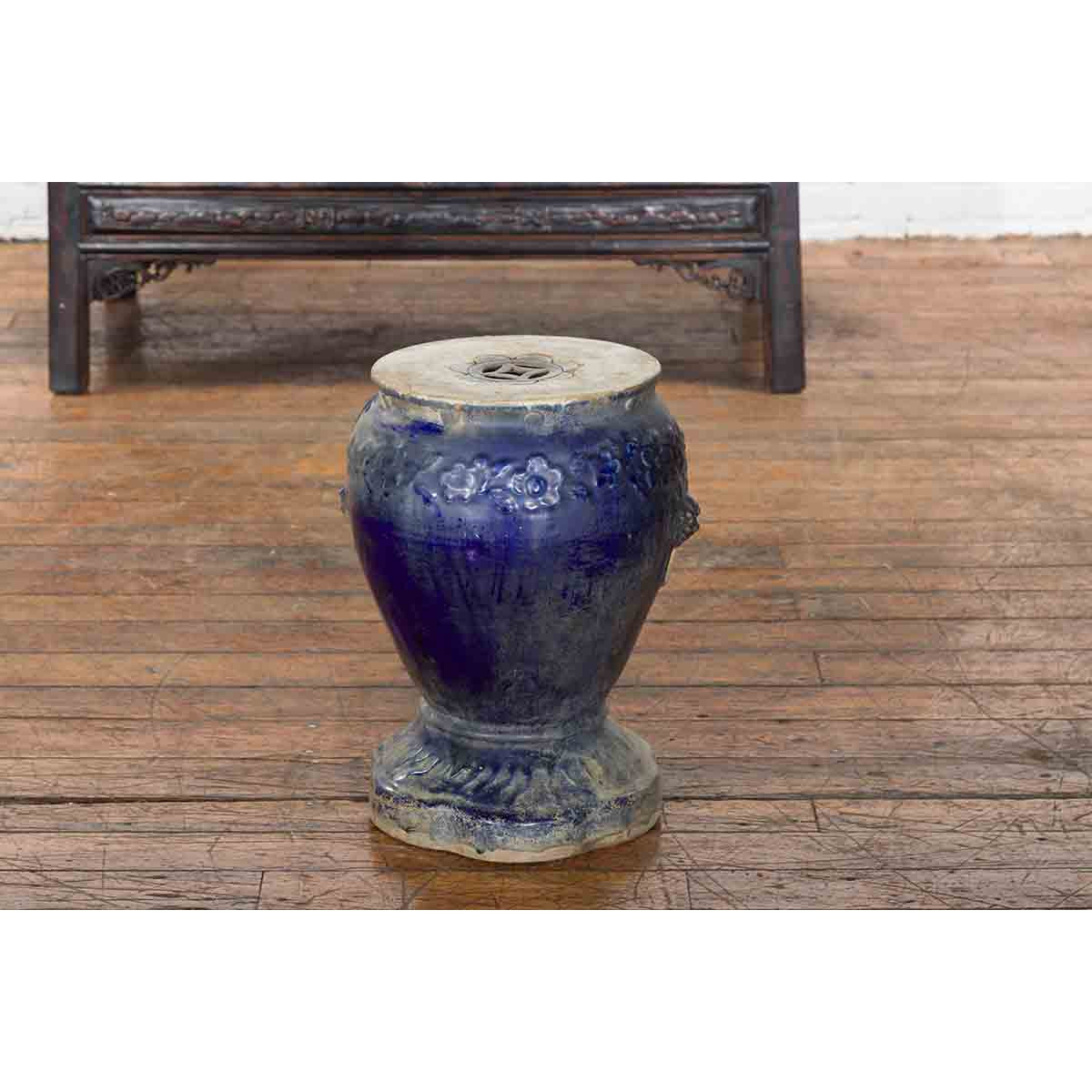 Blue Glazed Qing Dynasty Garden Seat-12. Asian & Chinese Furniture, Art, Antiques, Vintage Home Décor for sale at FEA Home