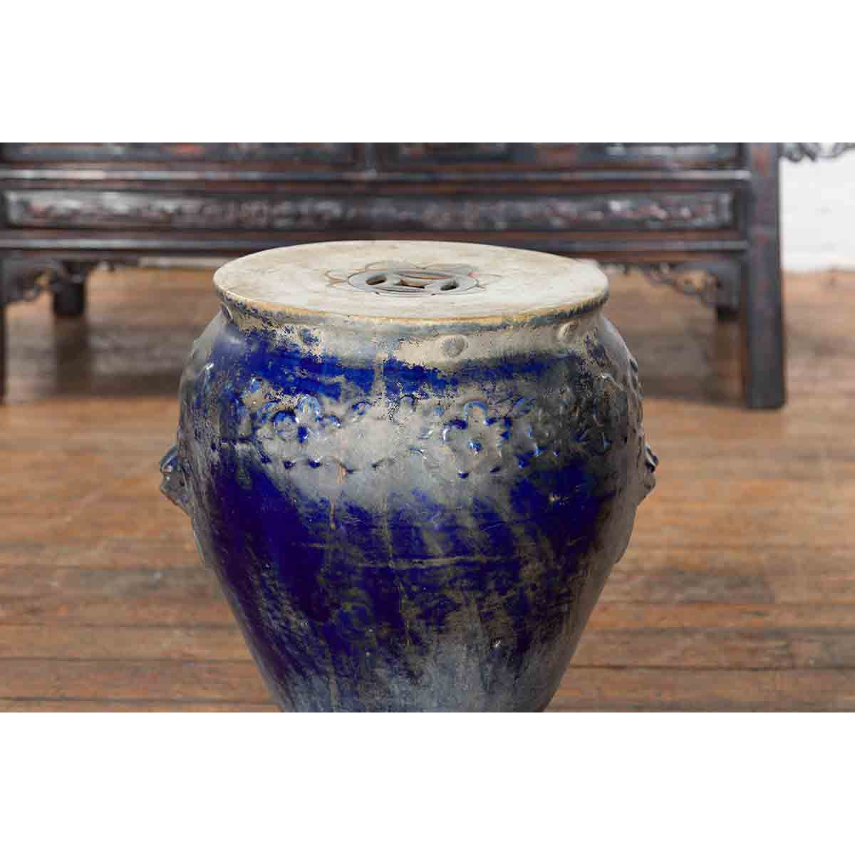 Blue Glazed Qing Dynasty Garden Seat-7. Asian & Chinese Furniture, Art, Antiques, Vintage Home Décor for sale at FEA Home
