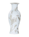 19th Century White Altar Vase with Silver Floral Design-1. Asian & Chinese Furniture, Art, Antiques, Vintage Home Décor for sale at FEA Home