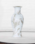 19th Century White Altar Vase with Silver Floral Design-2. Asian & Chinese Furniture, Art, Antiques, Vintage Home Décor for sale at FEA Home