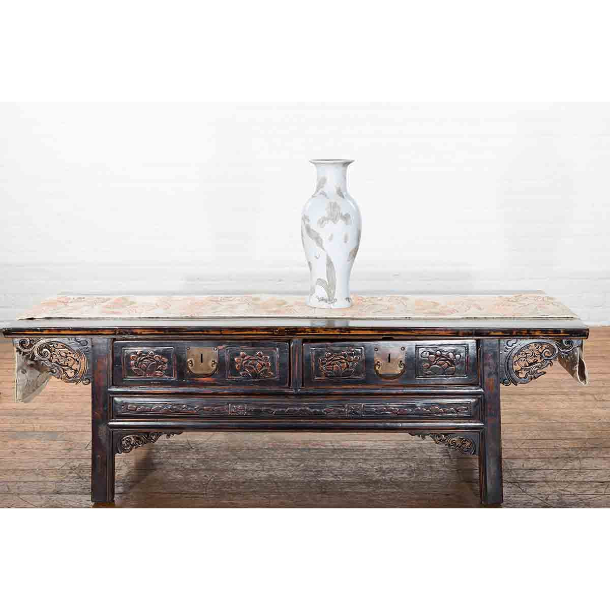 19th Century White Altar Vase with Silver Floral Design-3. Asian & Chinese Furniture, Art, Antiques, Vintage Home Décor for sale at FEA Home