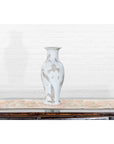 19th Century White Altar Vase with Silver Floral Design-4. Asian & Chinese Furniture, Art, Antiques, Vintage Home Décor for sale at FEA Home