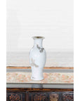 19th Century White Altar Vase with Silver Floral Design-6. Asian & Chinese Furniture, Art, Antiques, Vintage Home Décor for sale at FEA Home