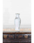 19th Century White Altar Vase with Silver Floral Design-7. Asian & Chinese Furniture, Art, Antiques, Vintage Home Décor for sale at FEA Home