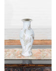 19th Century White Altar Vase with Silver Floral Design-8. Asian & Chinese Furniture, Art, Antiques, Vintage Home Décor for sale at FEA Home