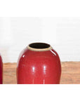 Vintage Oxblood Glazed Chinese Altar Vases with Unglazed Rims, Sold Individually-11. Asian & Chinese Furniture, Art, Antiques, Vintage Home Décor for sale at FEA Home