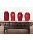 Vintage Oxblood Glazed Chinese Altar Vases with Unglazed Rims, Sold Individually-3. Asian & Chinese Furniture, Art, Antiques, Vintage Home Décor for sale at FEA Home