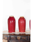 Vintage Oxblood Glazed Chinese Altar Vases with Unglazed Rims, Sold Individually-6. Asian & Chinese Furniture, Art, Antiques, Vintage Home Décor for sale at FEA Home