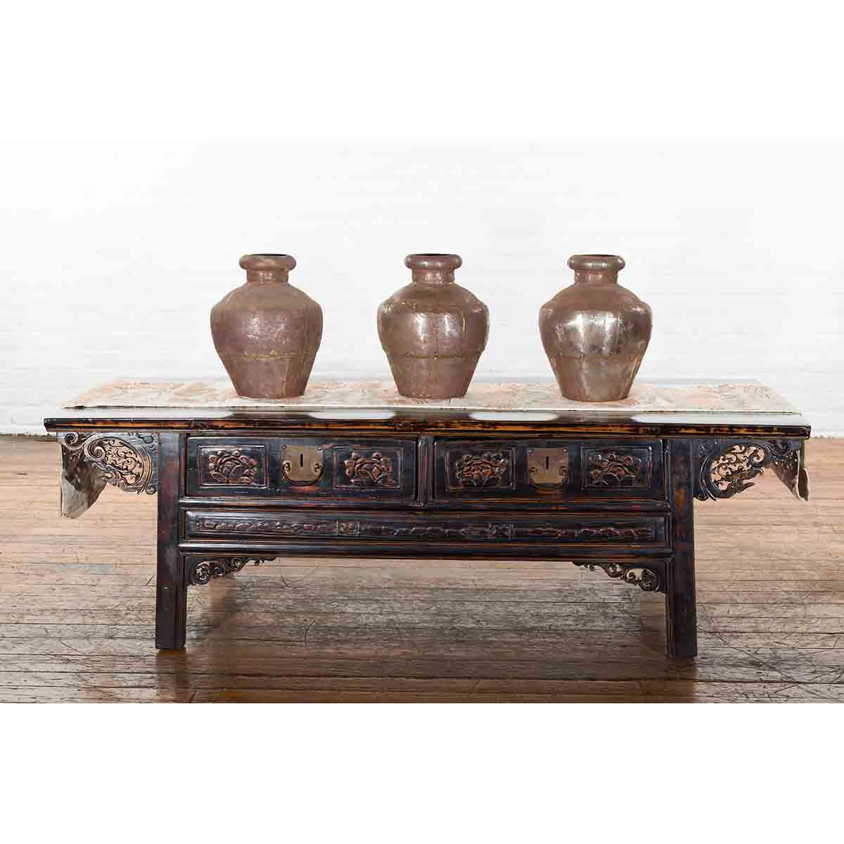 Set of Three 19th Century Antique Indian Metal Vessels-2. Asian & Chinese Furniture, Art, Antiques, Vintage Home Décor for sale at FEA Home