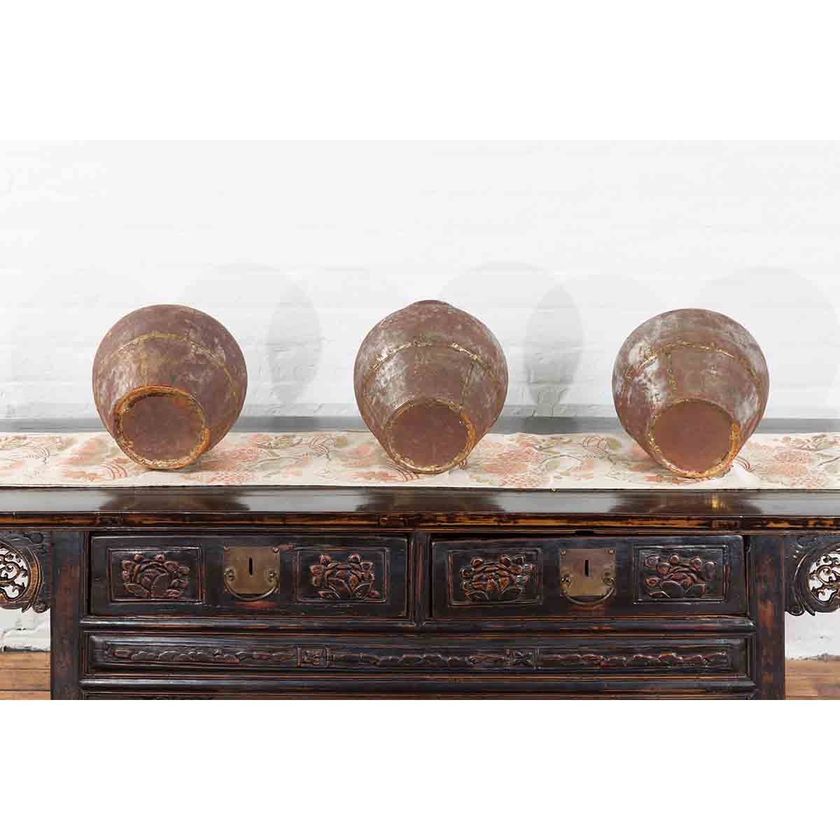 Set of Three 19th Century Antique Indian Metal Vessels-14. Asian & Chinese Furniture, Art, Antiques, Vintage Home Décor for sale at FEA Home