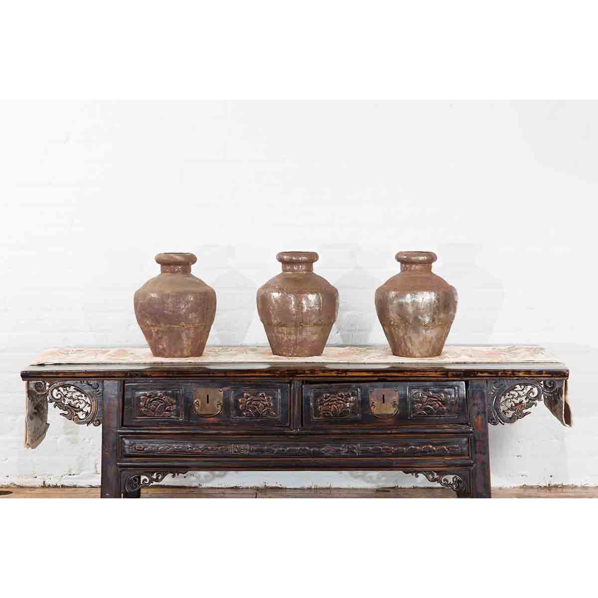Set of Three 19th Century Antique Indian Metal Vessels-5. Asian & Chinese Furniture, Art, Antiques, Vintage Home Décor for sale at FEA Home