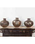 Set of Three 20th Century Vintage Indian Metal Vessels-15. Asian & Chinese Furniture, Art, Antiques, Vintage Home Décor for sale at FEA Home