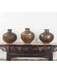 Set of Three 20th Century Vintage Indian Metal Vessels-16. Asian & Chinese Furniture, Art, Antiques, Vintage Home Décor for sale at FEA Home
