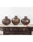 Set of Three 20th Century Vintage Indian Metal Vessels-7. Asian & Chinese Furniture, Art, Antiques, Vintage Home Décor for sale at FEA Home