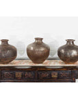 Set of Three 20th Century Vintage Indian Metal Vessels-2. Asian & Chinese Furniture, Art, Antiques, Vintage Home Décor for sale at FEA Home