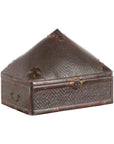 Chinese Early 20th Century Brown Rattan Pillow Basket with Pyramidal Topq-1. Asian & Chinese Furniture, Art, Antiques, Vintage Home Décor for sale at FEA Home