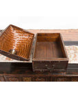Chinese Early 20th Century Brown Rattan Pillow Basket with Pyramidal Topq-4. Asian & Chinese Furniture, Art, Antiques, Vintage Home Décor for sale at FEA Home
