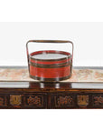 Chinese Vintage Round Picnic Basket with Gilt Chinoiserie Design-8. Asian & Chinese Furniture, Art, Antiques, Vintage Home Décor for sale at FEA Home