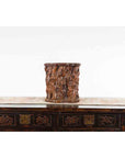 Chinese Rustic Vintage Oval Root Planter with Dark Brown Patina-7. Asian & Chinese Furniture, Art, Antiques, Vintage Home Décor for sale at FEA Home