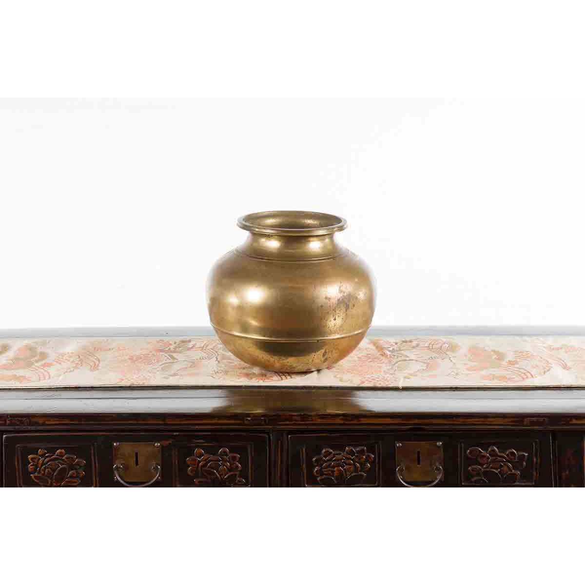 Indian 19th Century Brass Water Jug with Incised Calligraphy-4. Asian & Chinese Furniture, Art, Antiques, Vintage Home Décor for sale at FEA Home