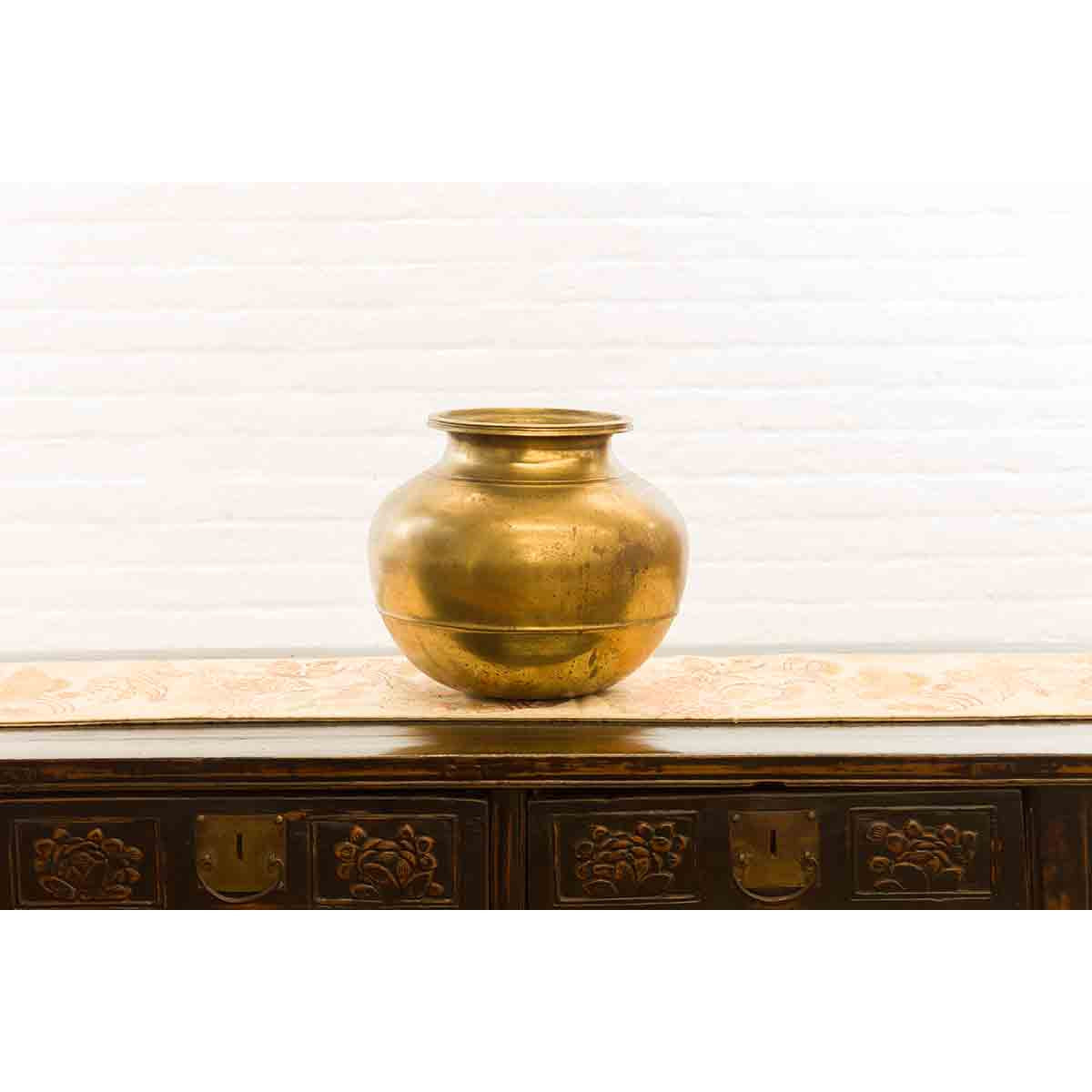 Indian 19th Century Brass Water Jug with Incised Calligraphy-5. Asian & Chinese Furniture, Art, Antiques, Vintage Home Décor for sale at FEA Home