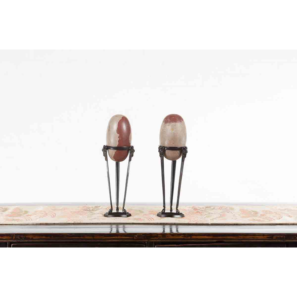 Pair of Two-Toned Shiva Lingam Stones from the Narmada River-6. Asian & Chinese Furniture, Art, Antiques, Vintage Home Décor for sale at FEA Home