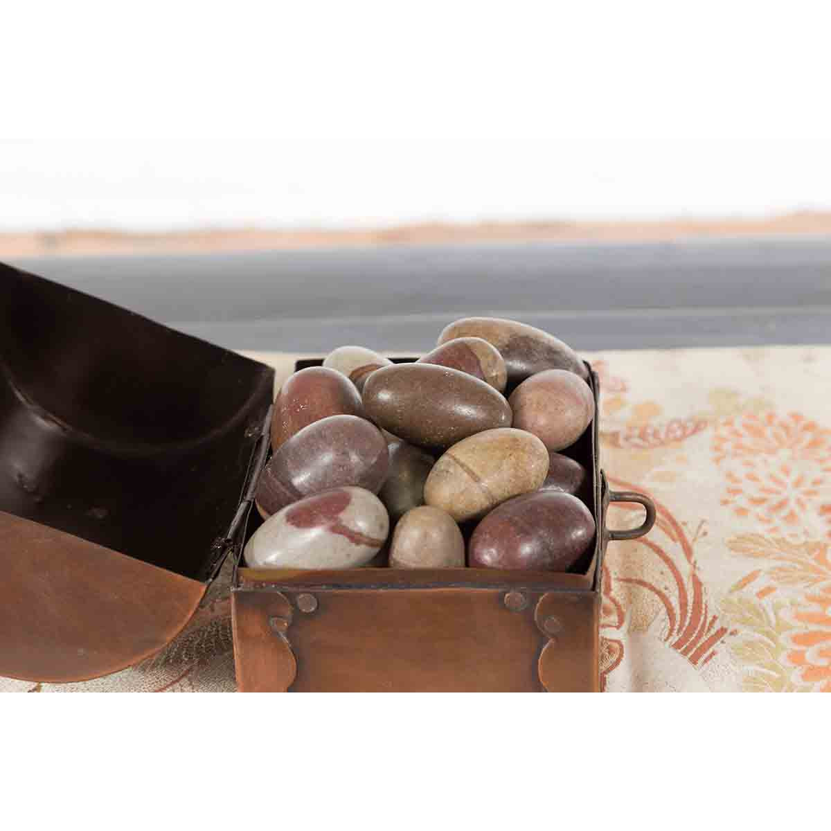 Assorted Shiva Lingam Stones from the Narmada River in Chest-6. Asian & Chinese Furniture, Art, Antiques, Vintage Home Décor for sale at FEA Home