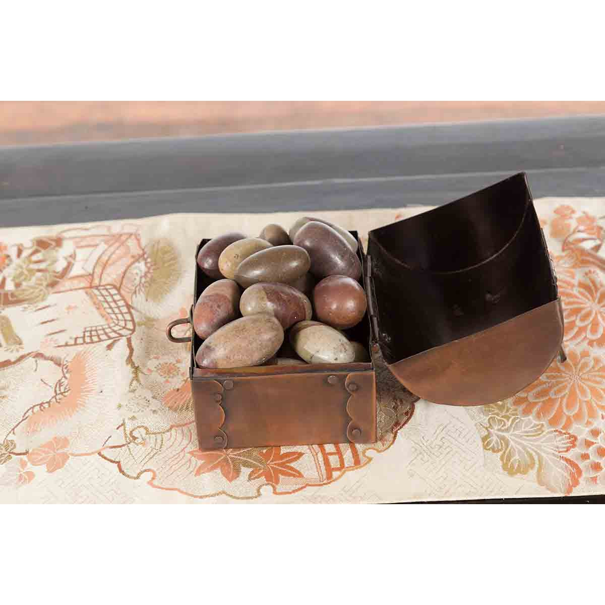 Assorted Shiva Lingam Stones from the Narmada River in Chest-8. Asian & Chinese Furniture, Art, Antiques, Vintage Home Décor for sale at FEA Home